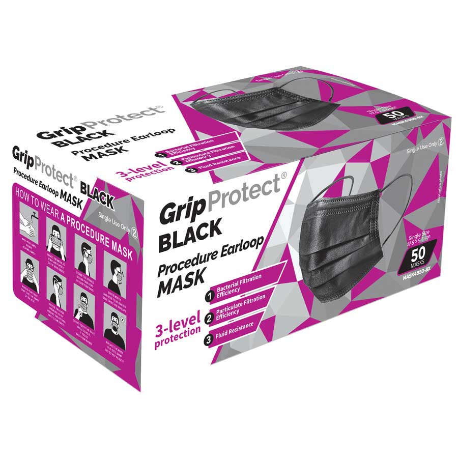 Black Earloop Exam Mask