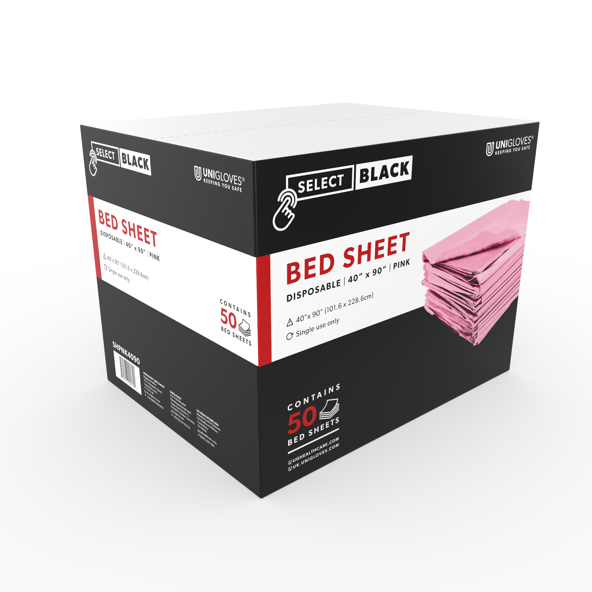 Unigloves Pink Disposable Bed Sheet Box