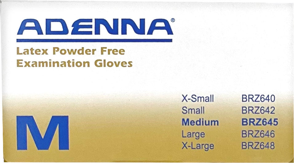 Adenna Latex Powder Free Examination Gloves | Sizes