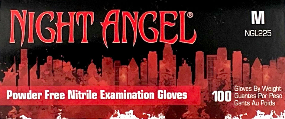 Adenna Night Angel Black Nitrile Exam Gloves | Box Side