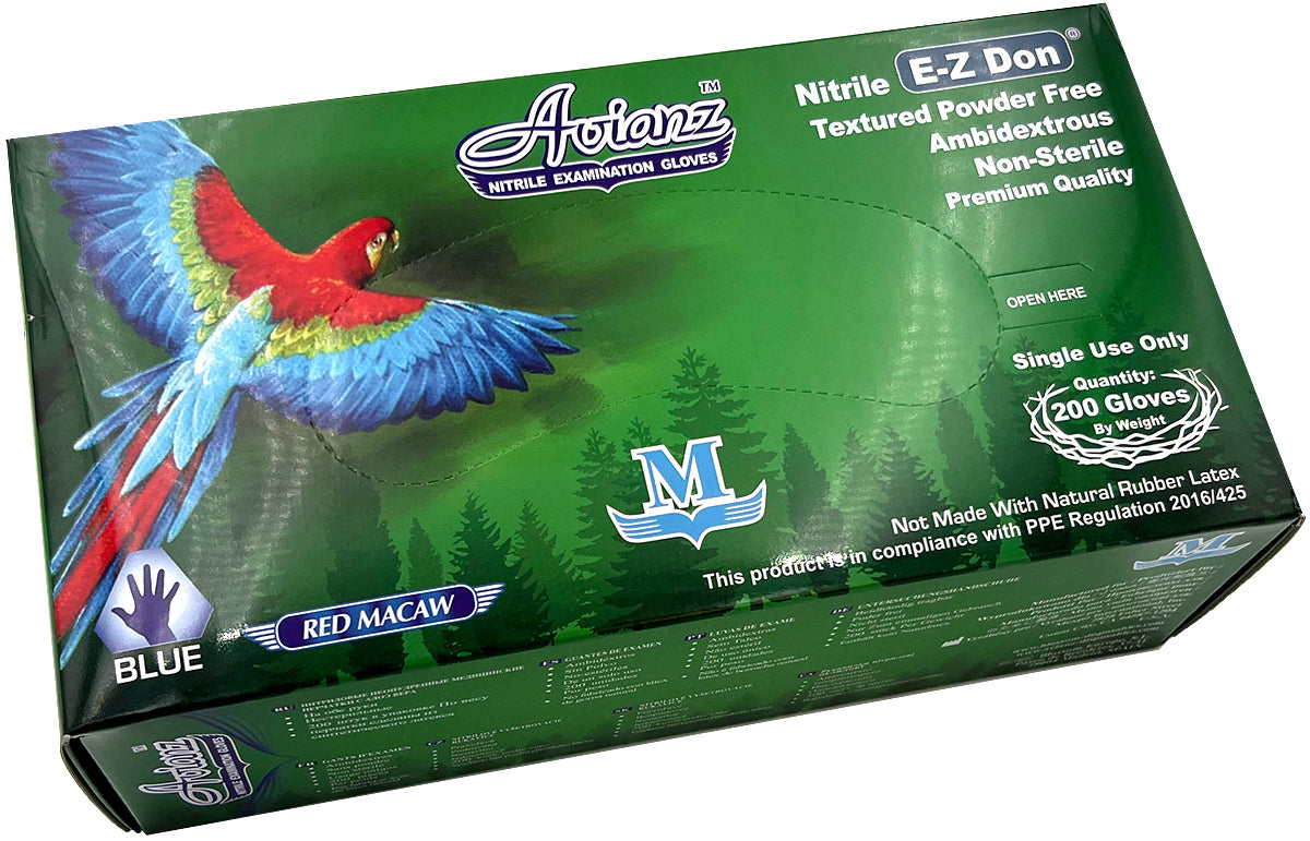 Guanti In Nitrile Avianz™ EZ Don Blu Cobalto – 3-4 Mil – Scatola Da 100?