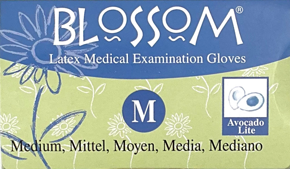 Blossom Latex COATS Exam Gloves | Box Side