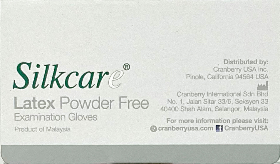 Cranberry Silkcare Latex Gloves | Distribution Information