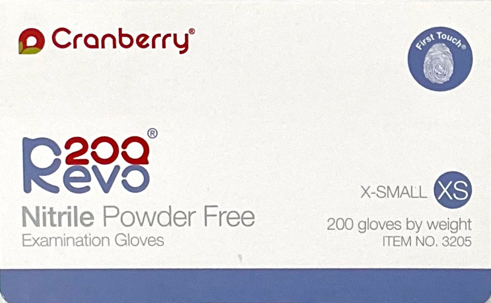 Cranberry Revo Nitrile Gloves | Side of Box