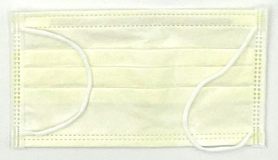 Maytex Yellow Earloop Exam Mask | Back of Mask