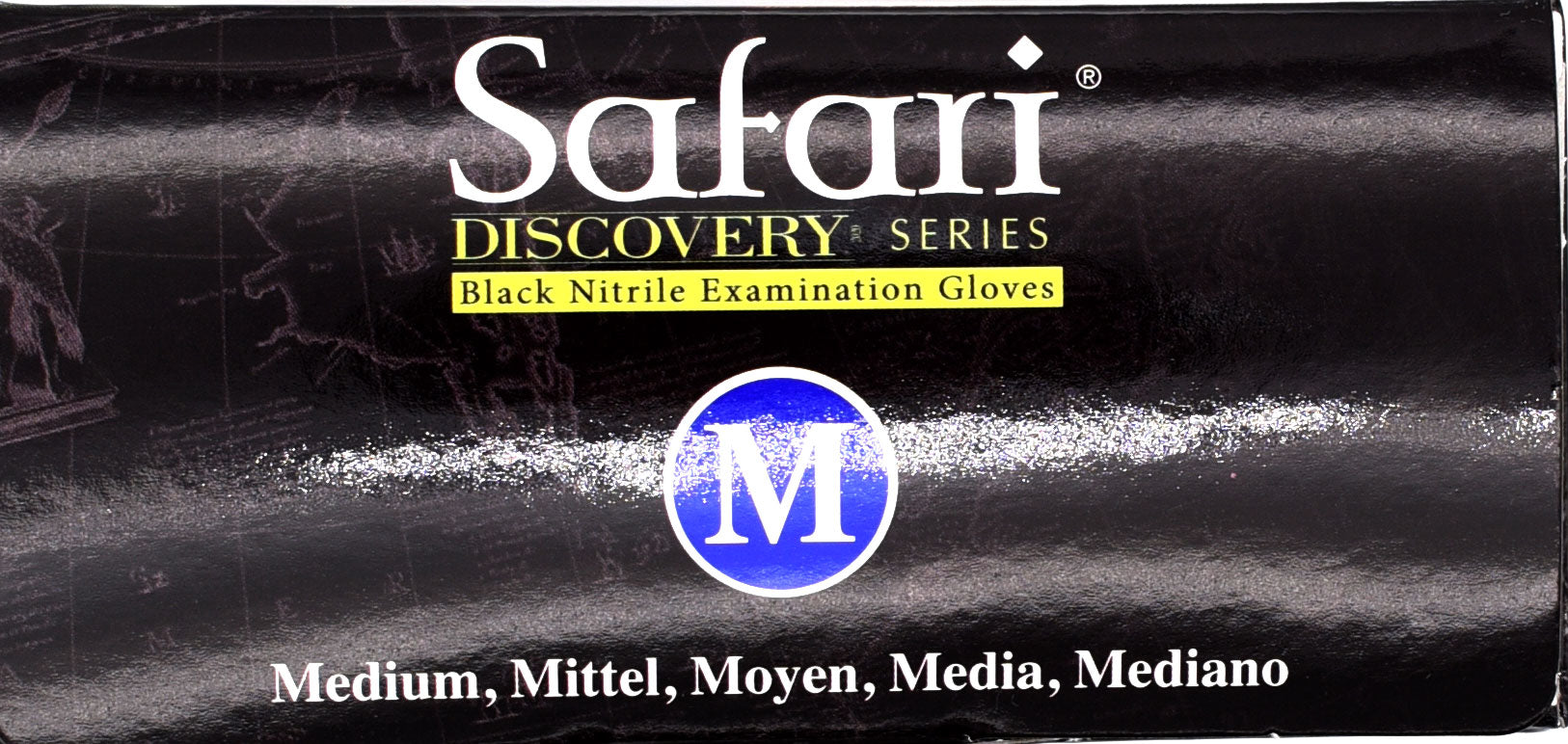 Safari Black Nitrile Powder Free Textured Exam Gloves