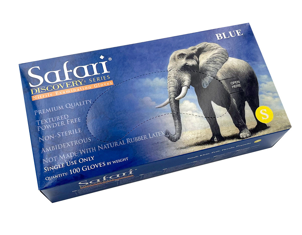 Safari Discovery Blue Nitrile Examination Gloves