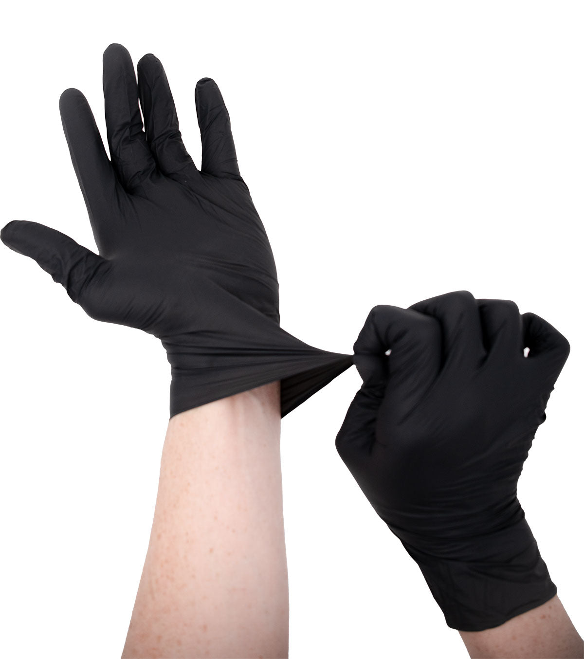 SoftTouch Black Nitrile Gloves on Hands