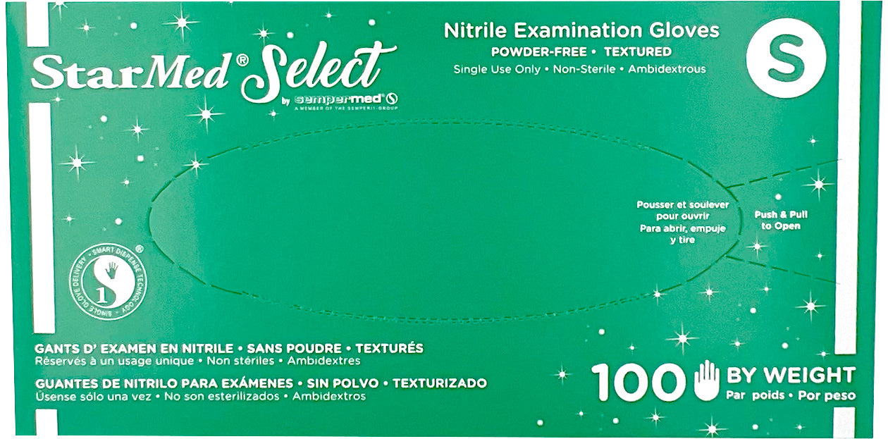StarMed Select Nitrile Exam Gloves | Top of Box