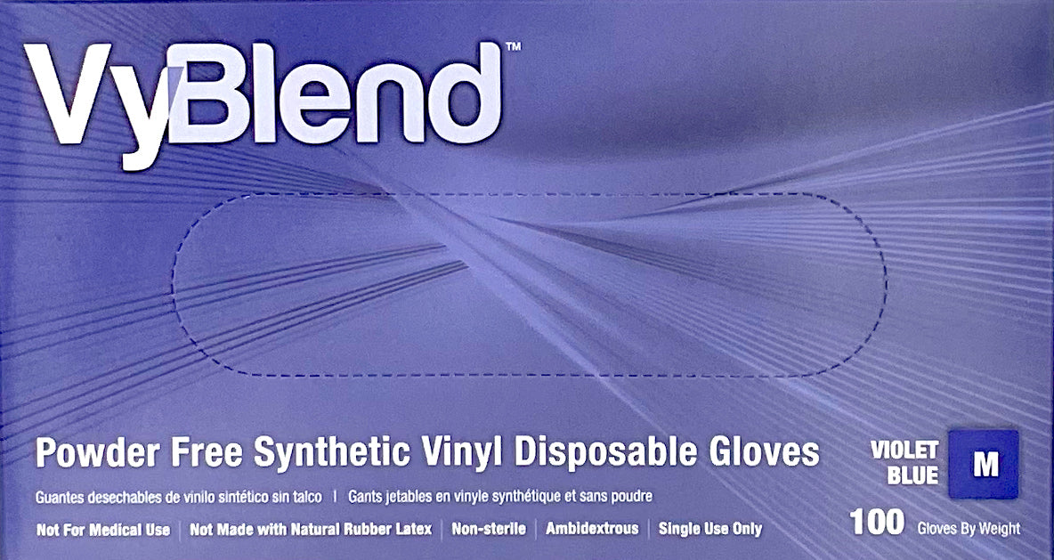 VyBlend Synthetic Vinyl Exam Gloves | Top of Box