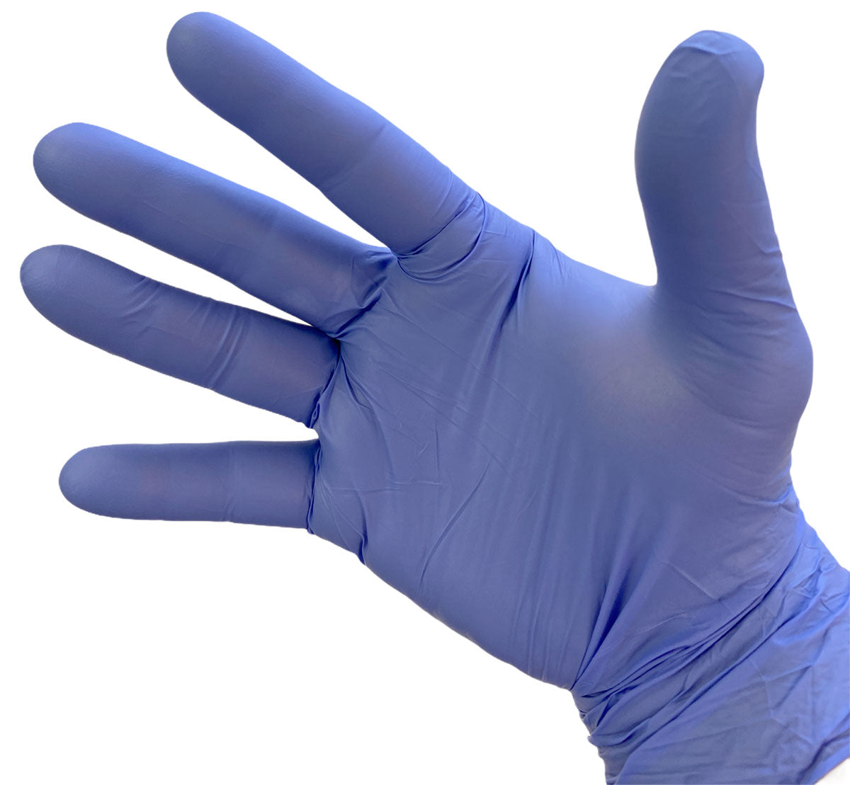 NiTouch Blue Nitrile Exam Gloves on hand