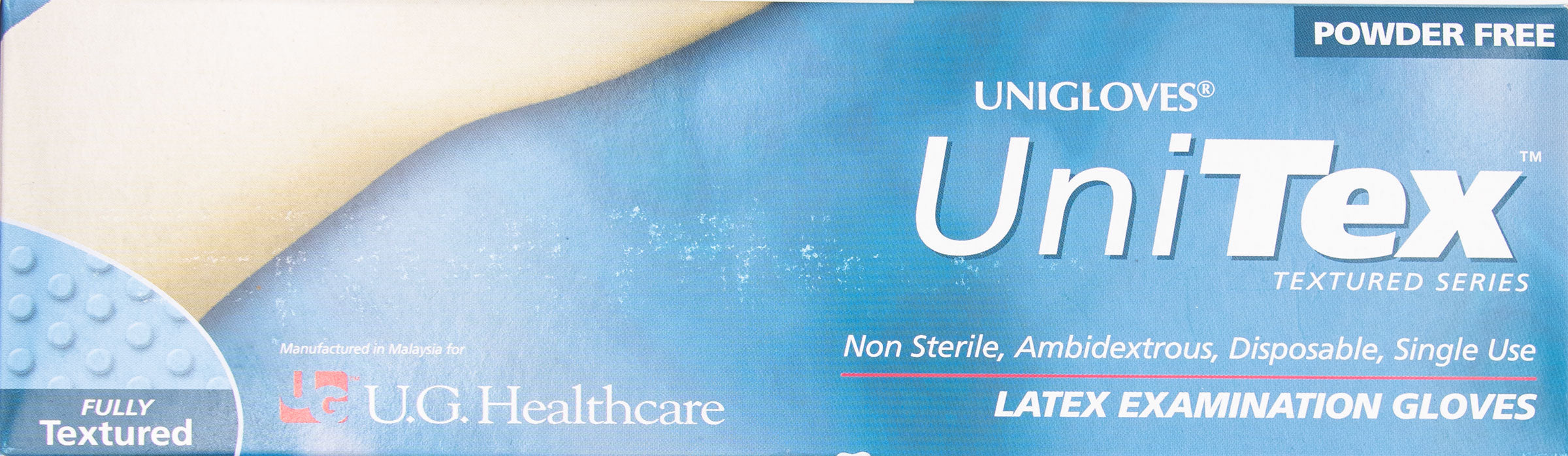 Unitex Latex Exam Gloves Powder Free | Product Side Box