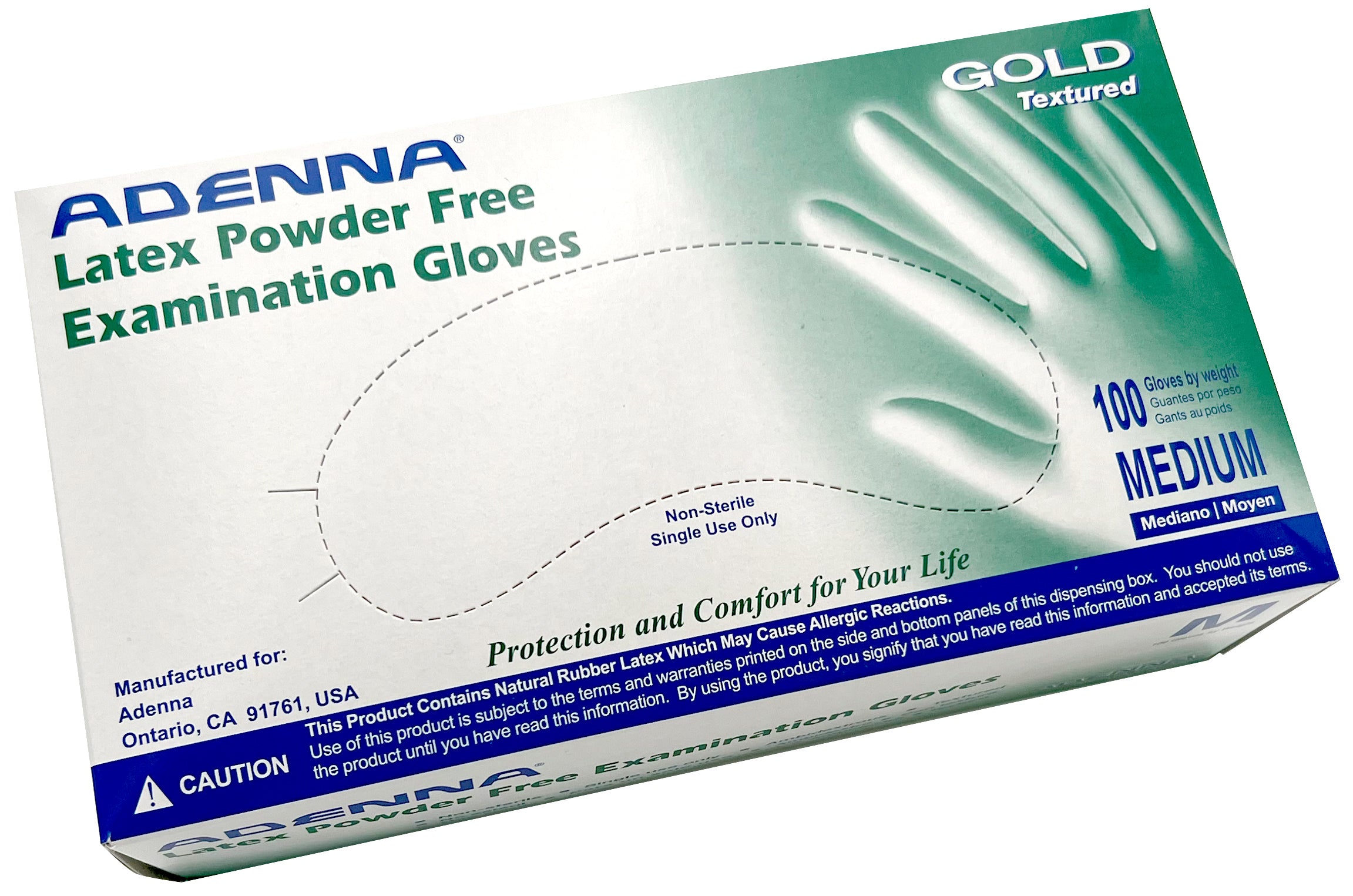 Adenna Latex Powder Free Examination Gloves 