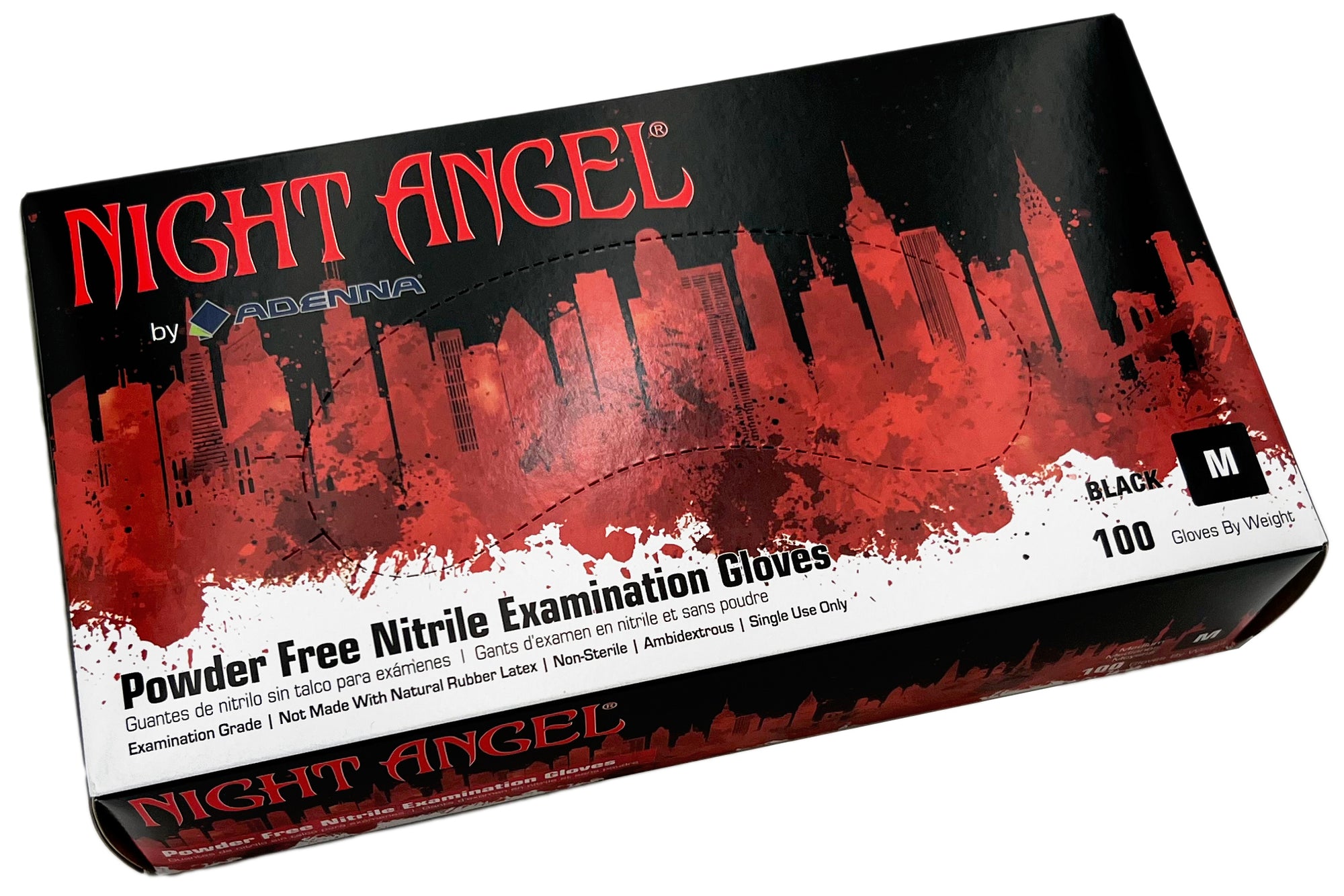 Adenna Night Angel Black Nitrile Gloves, PF 4 mil 6.99/box of 100