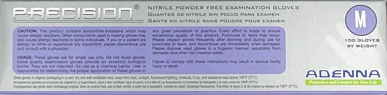 Adenna Nitrile Precision Examination Gloves | Caution and Usage