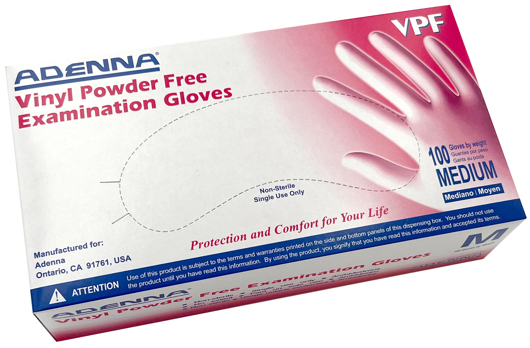 Adenna Vinyl Powder Free Examiniation Gloves