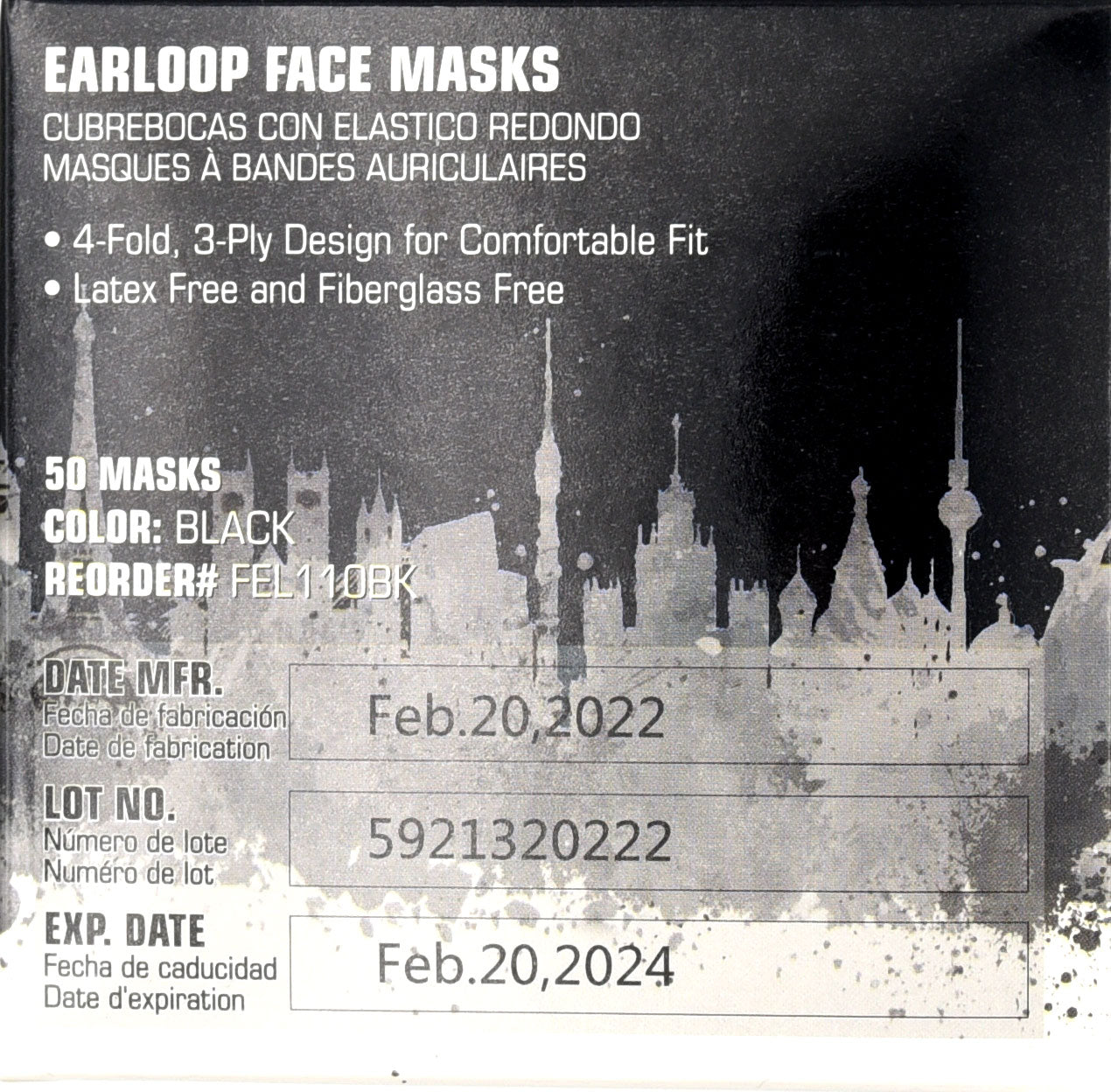 Art Noir Black Face Mask | Side of Box 02