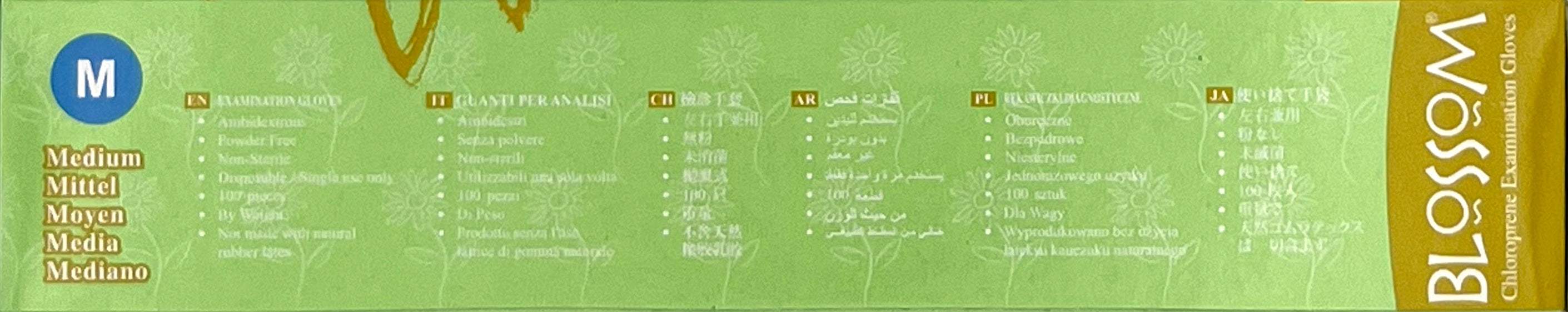 Blossom Chloroprene Avocado Green Exam Gloves | Product Details 01