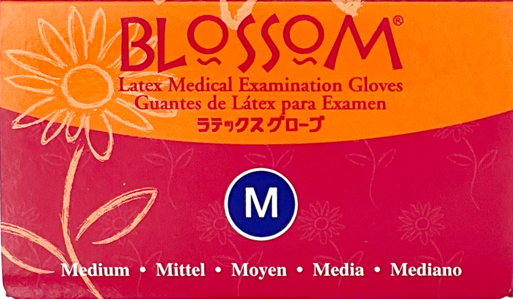 Blossom Latex Gloves | Box Side