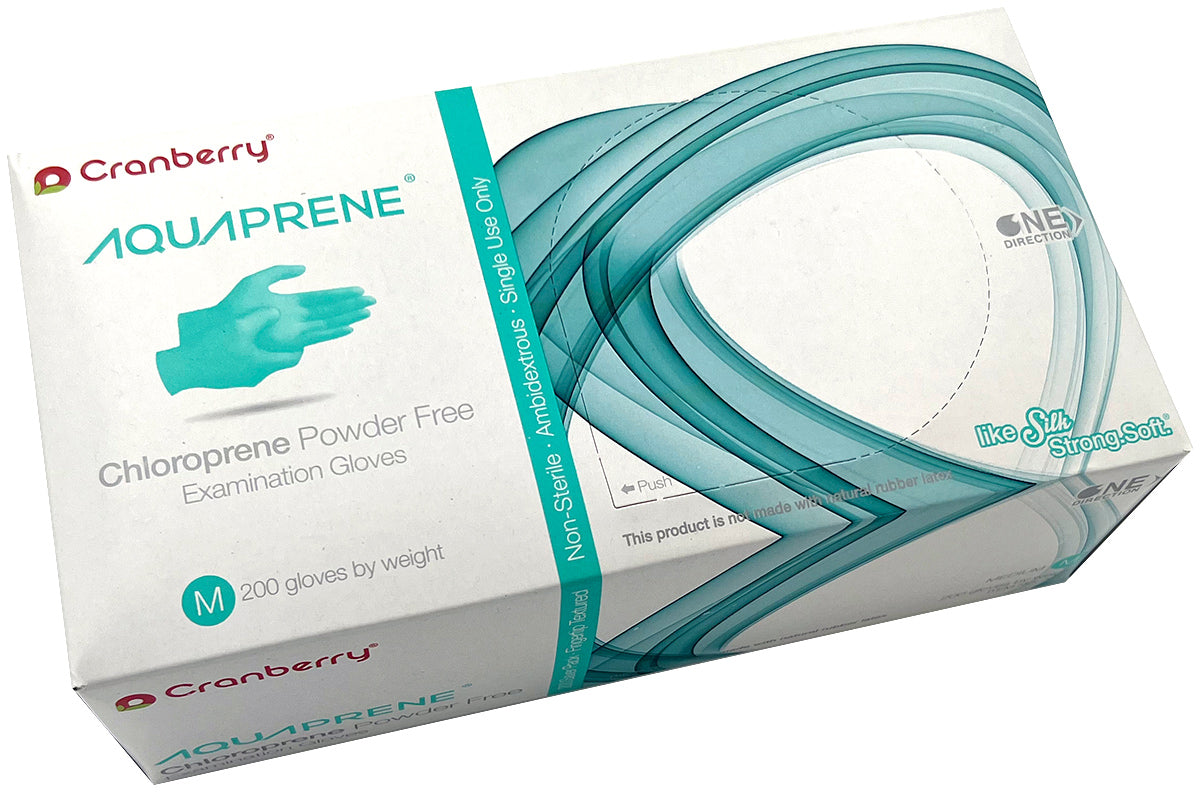 Cranberry Aquaprene Powder Free Examination Gloves