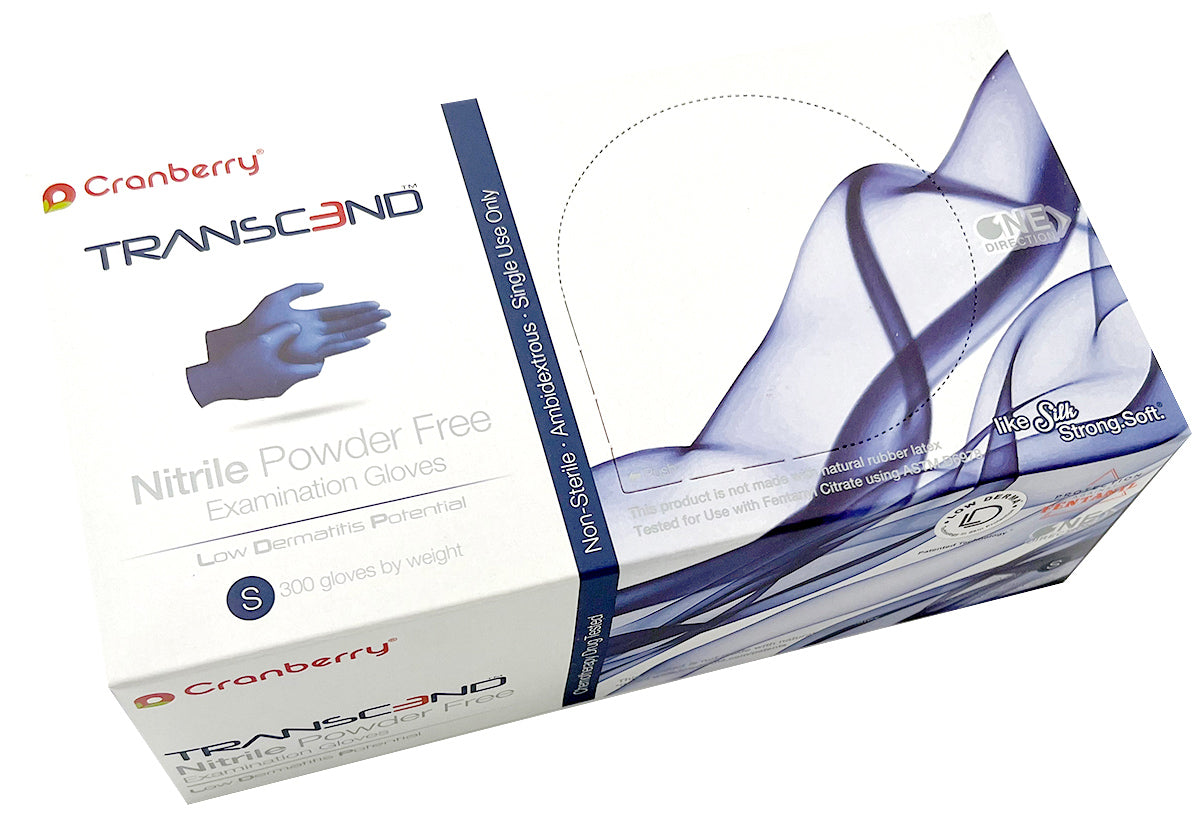 Cranberry Transcend Nitrile Powder Free Examination Gloves