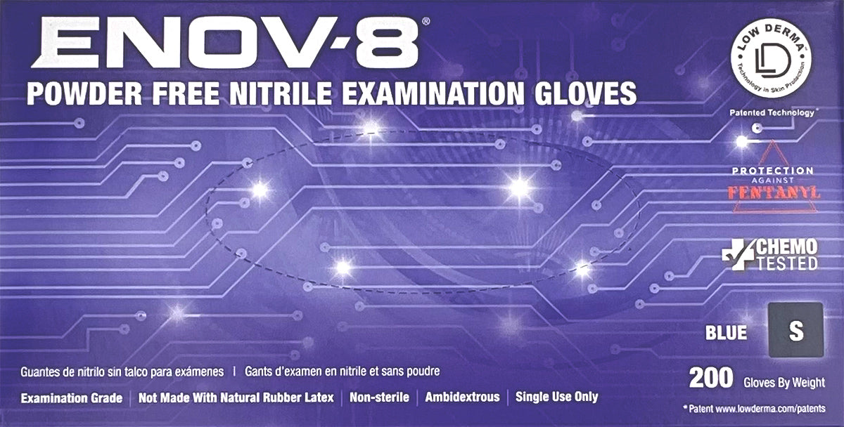 Enov-8 Nitrile Gloves | Low Derma, Non-sterile, Ambidextrous, Single Use