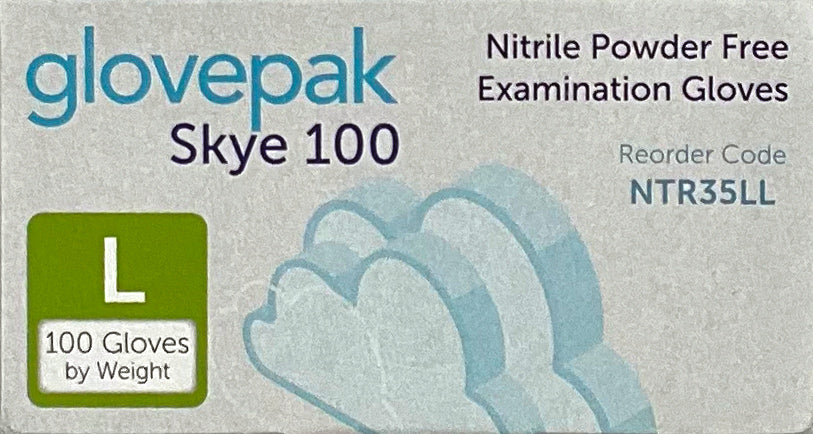 Glovepak Skye 100 Nitrile Exam Gloves | Box Side Detail