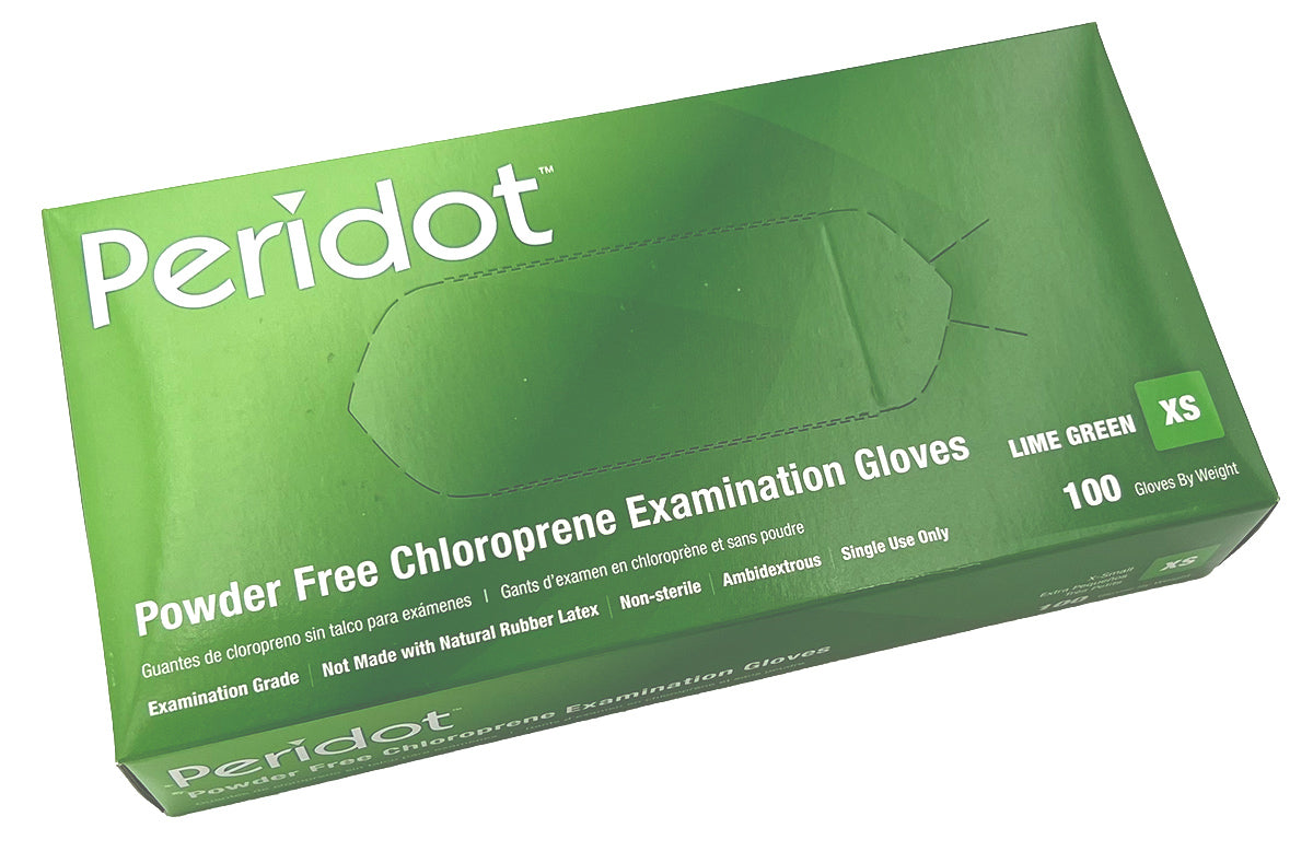 Peridot Powder Free Chloroprene Examination Gloves