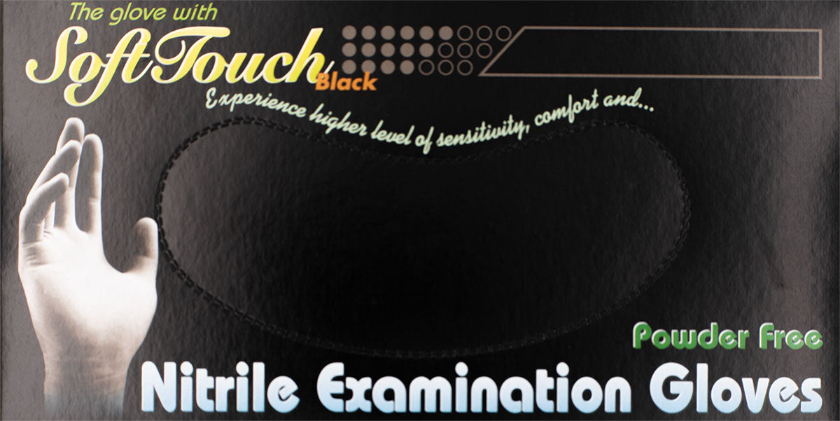 SoftTouch Black Nitrile Powder-Free Exam Gloves