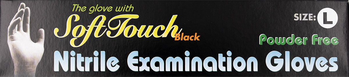 SoftTouch Black Nitrile Exam Gloves