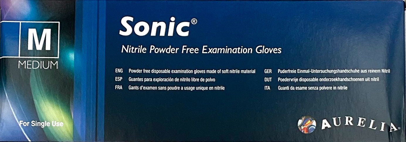 Sonic Nitrile Gloves | Product Description Side of Box