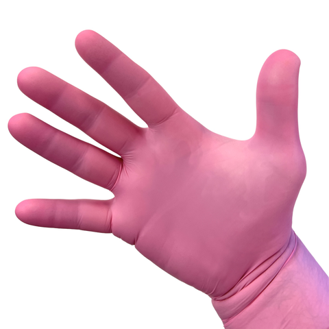 Blossom Chloroprene Pink Glove on a Hand
