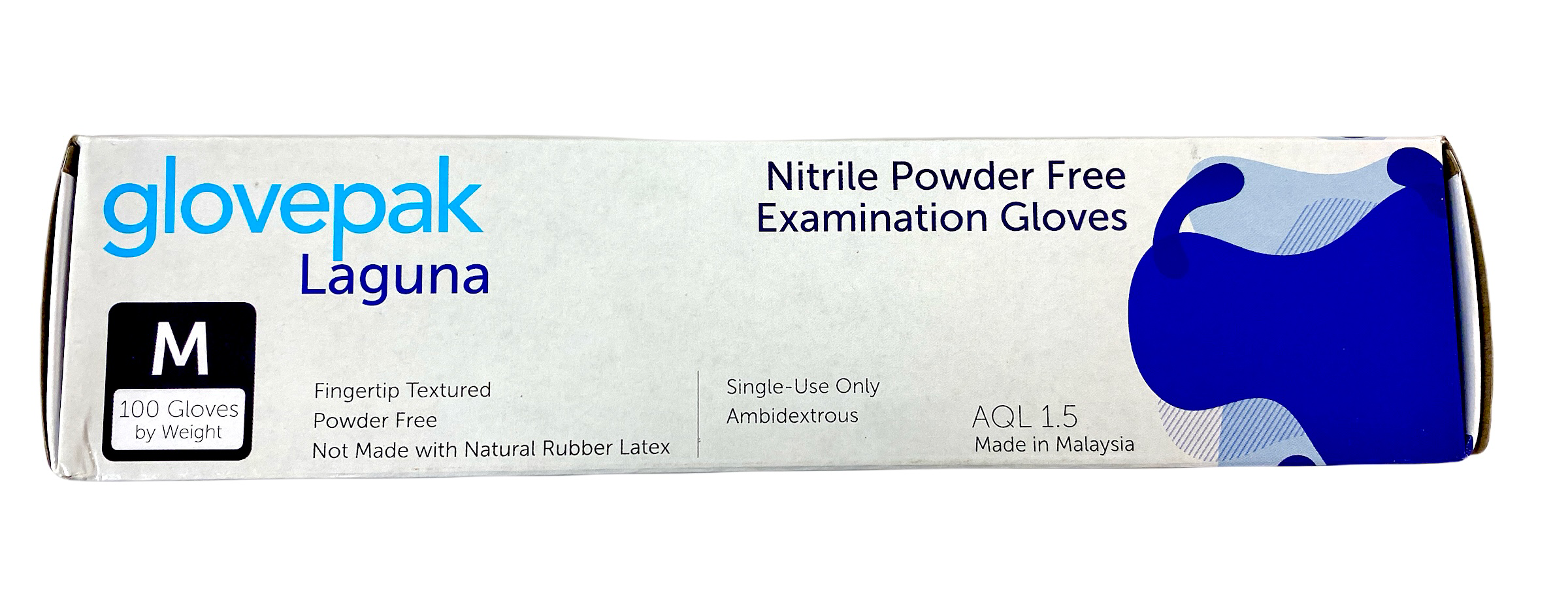 glovepak laguna nitrile gloves side of box